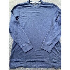 Five‎ Four Sweater Mens Large Blue Long Sleeve Pullover Slits Hi Low Hem Casual